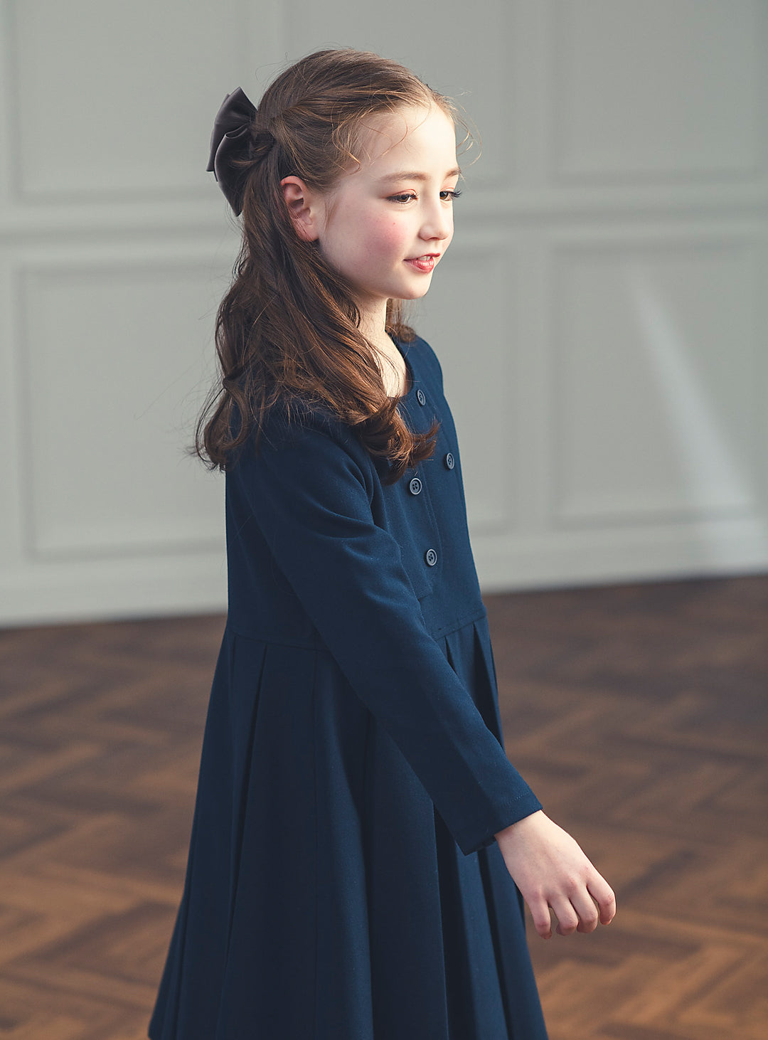 K11011 - アシンメトリーレイヤード風ネイビーワンピース