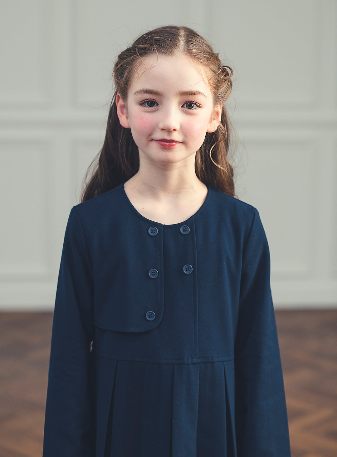 K11011 - アシンメトリーレイヤード風ネイビーワンピース