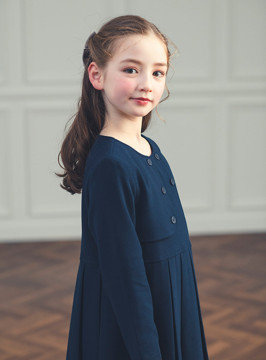 K11011 - アシンメトリーレイヤード風ネイビーワンピース