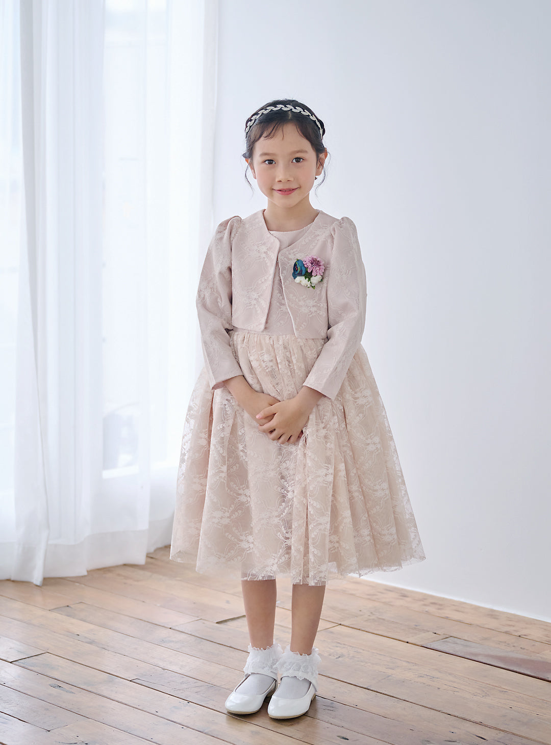子供ドレスのボレロ・カーディガン・発表会結婚式・おしゃれなDRESCCOのリゲルカーディガン(インディピンク)の画像9