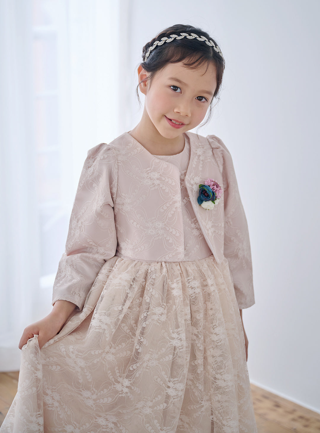 子供ドレスのボレロ・カーディガン・発表会結婚式・おしゃれなDRESCCOのリゲルカーディガン(インディピンク)の画像10
