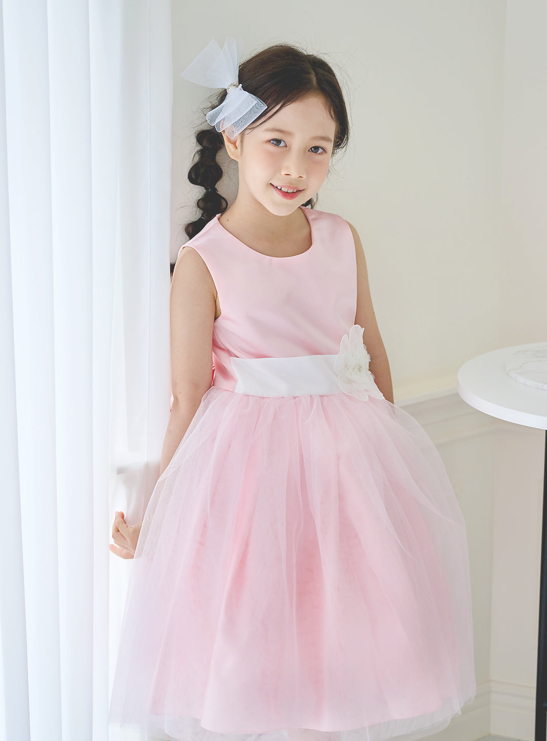 子供ドレス発表会・結婚式・おしゃれなDRESCCOのD-SU-57-2-ピンクフラワーリーフドレスの画像12