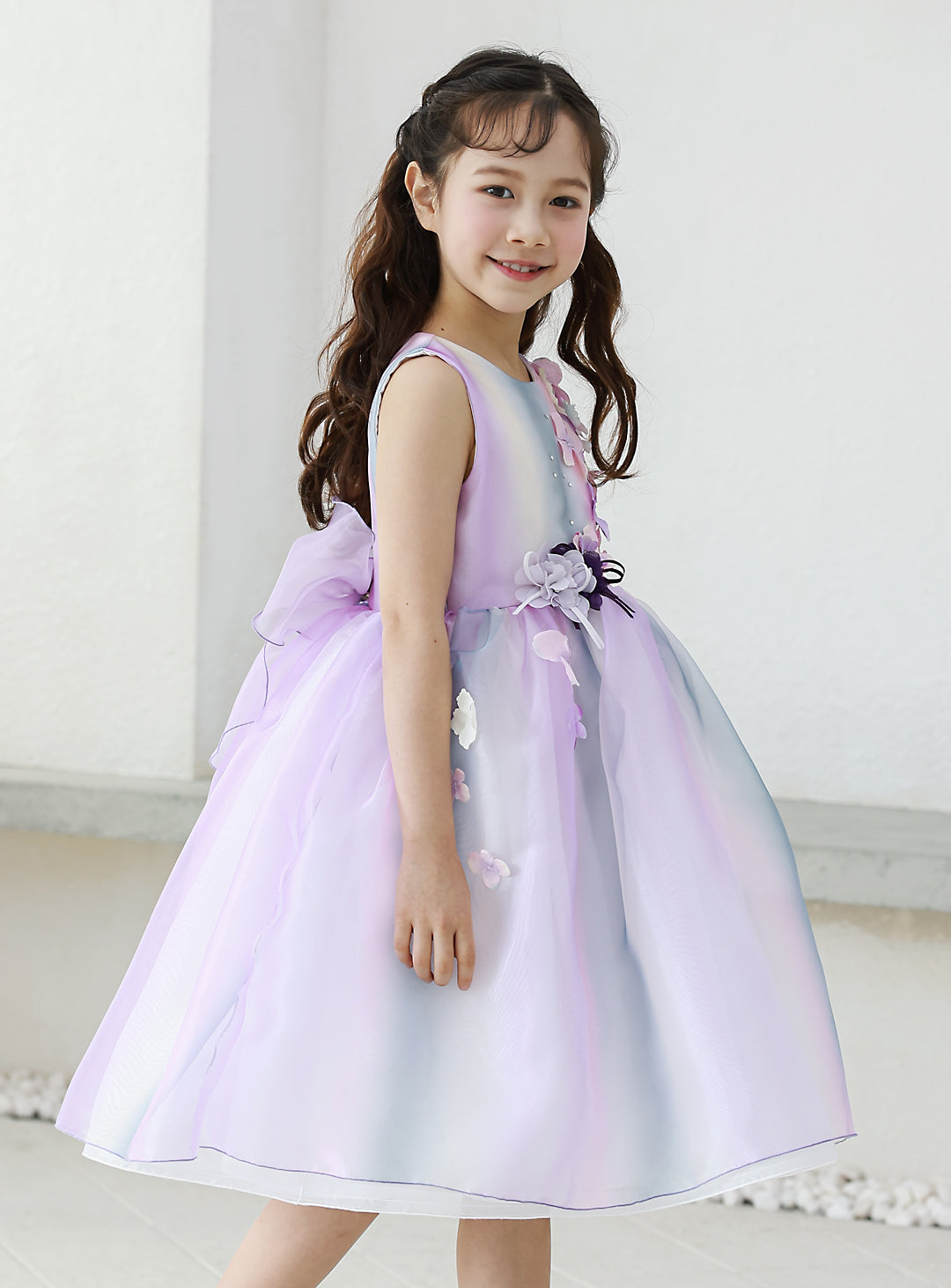 子供ドレス発表会・結婚式・おしゃれなDRESCCOのグラデーションパープルオーガンジードレスの画像11