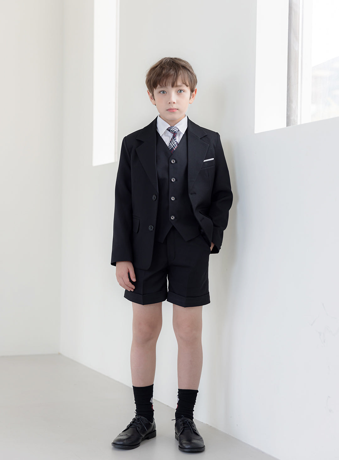 Argyle Navy Check Pattern Tie