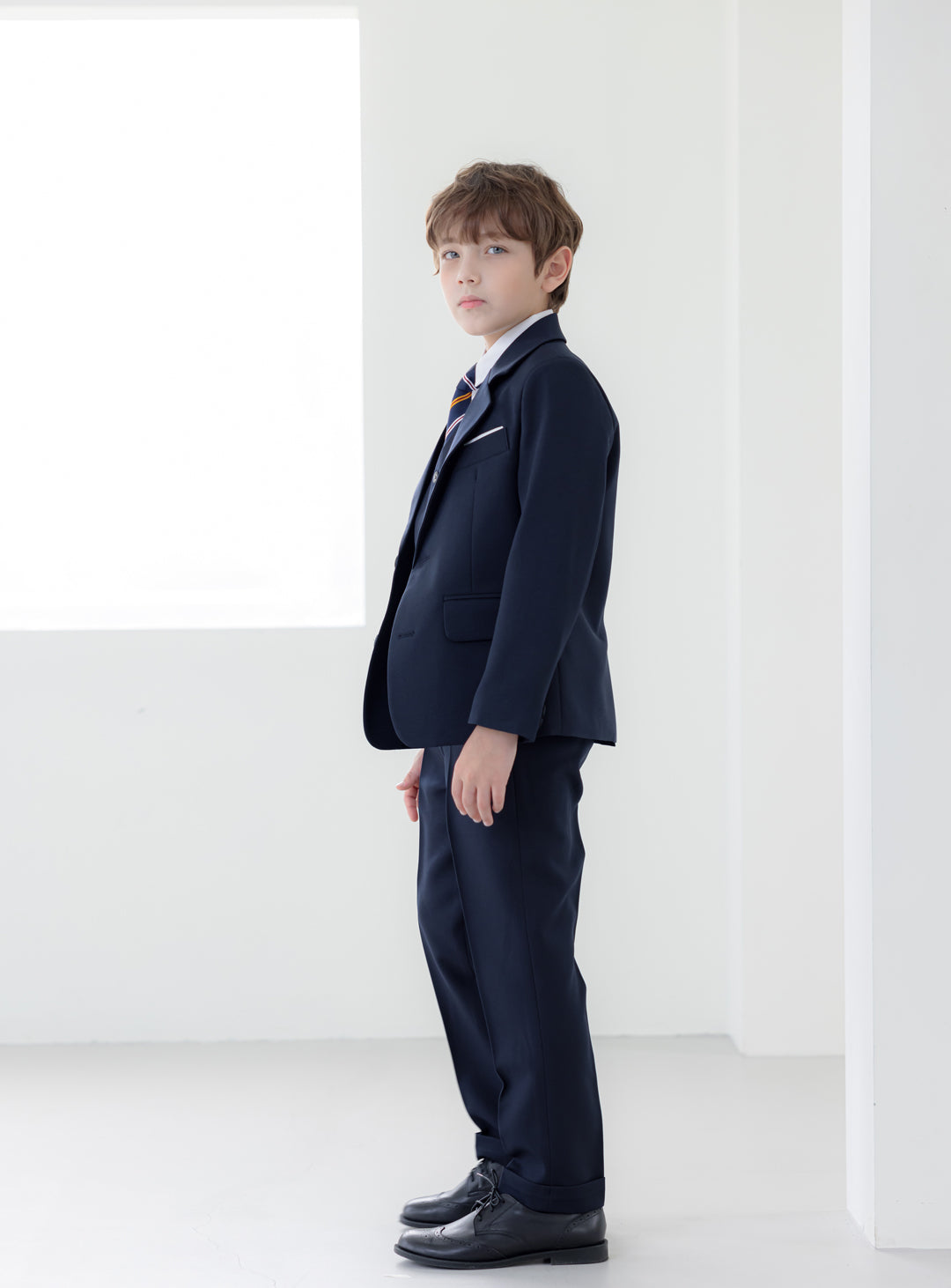 Eddy 海军蓝单排扣三件套长裤套装(外套、马甲和长裤)
