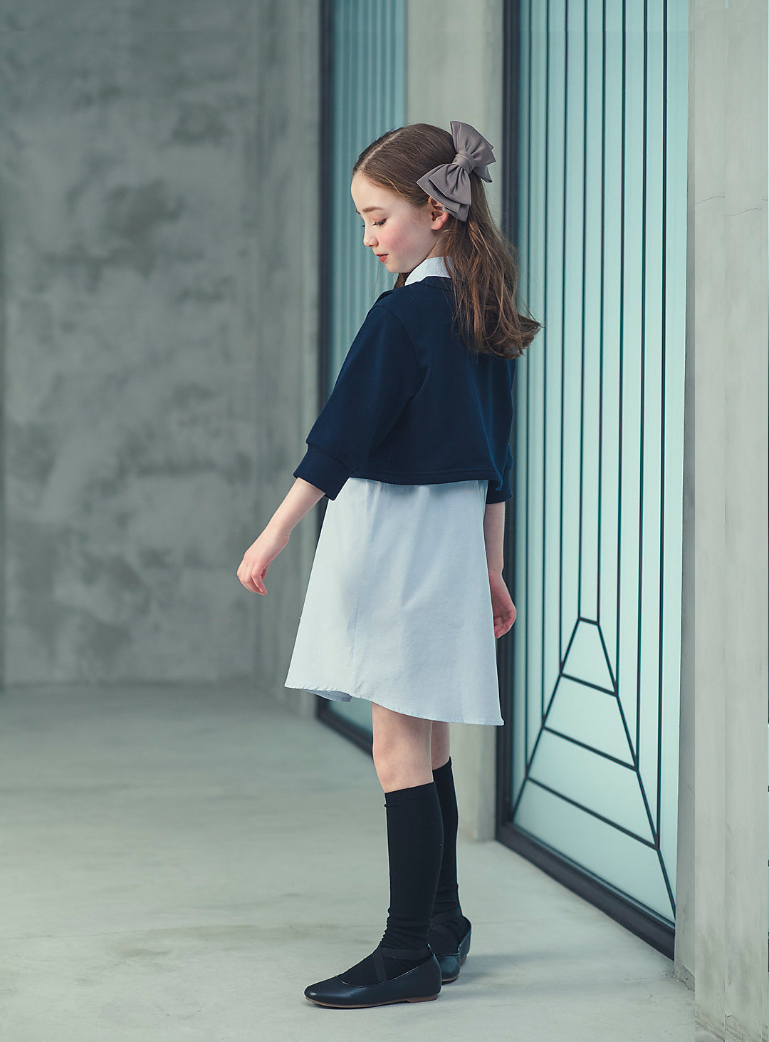 K2020 - ケープ風レイヤードシャツワンピースセット