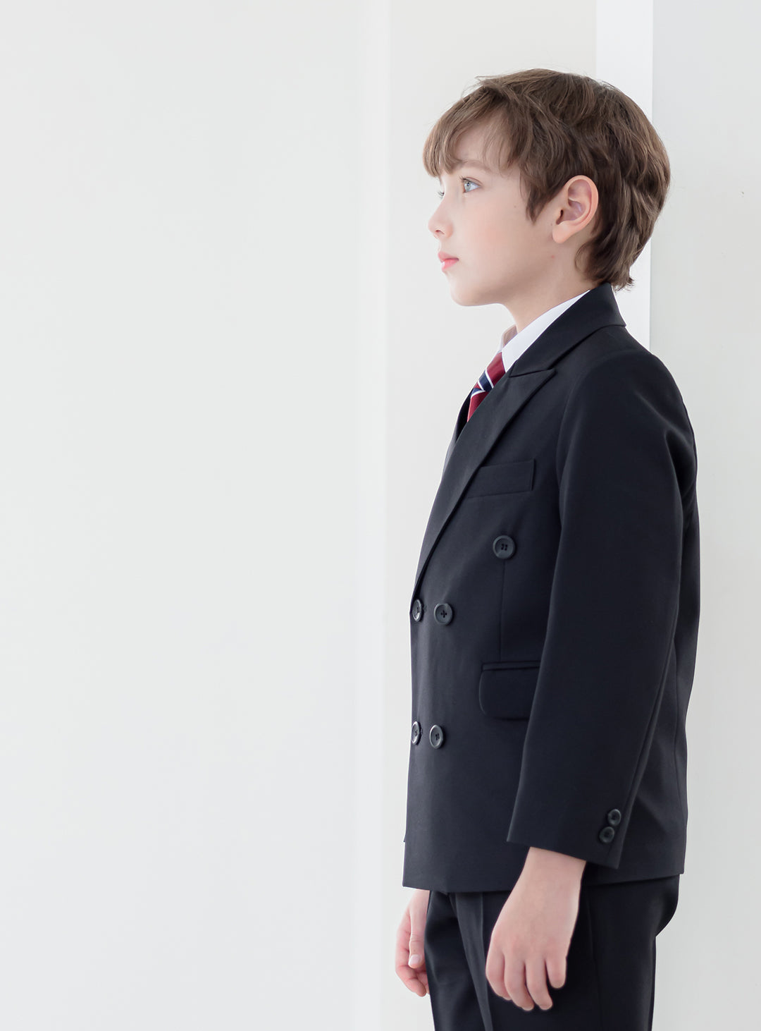 獅子座黑色雙排扣長褲組3件組(外套、背心、長褲)