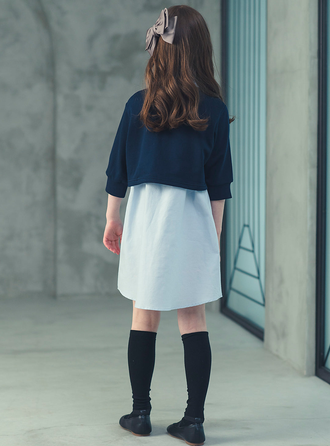 K2020 - ケープ風レイヤードシャツワンピースセット