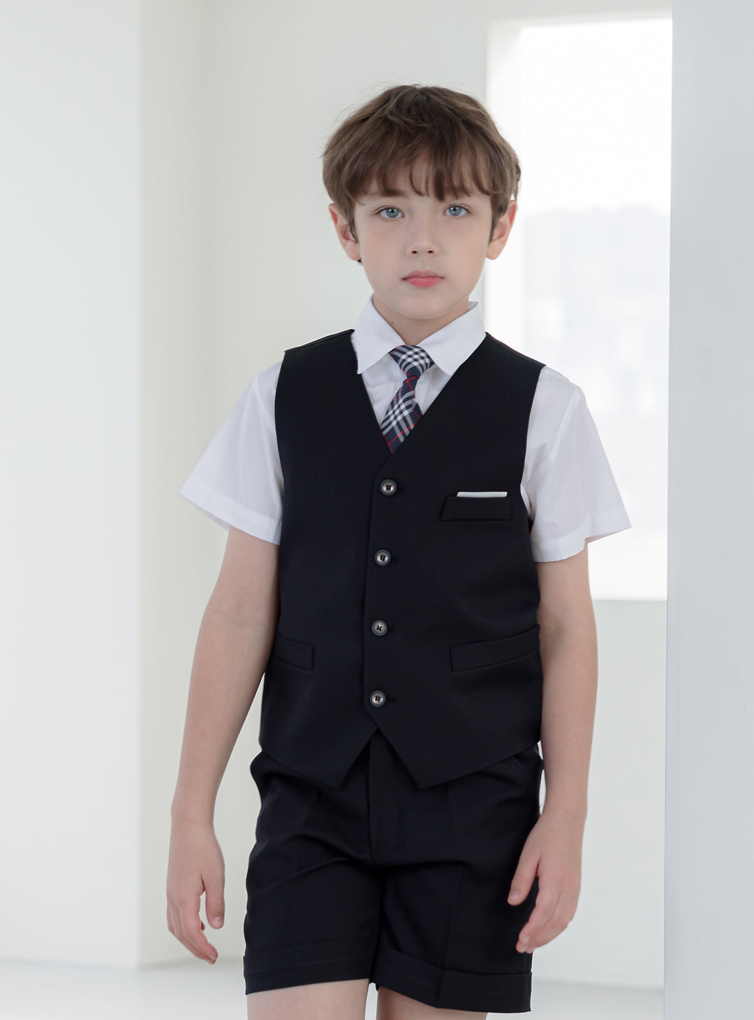 Argyle Navy Check Pattern Tie