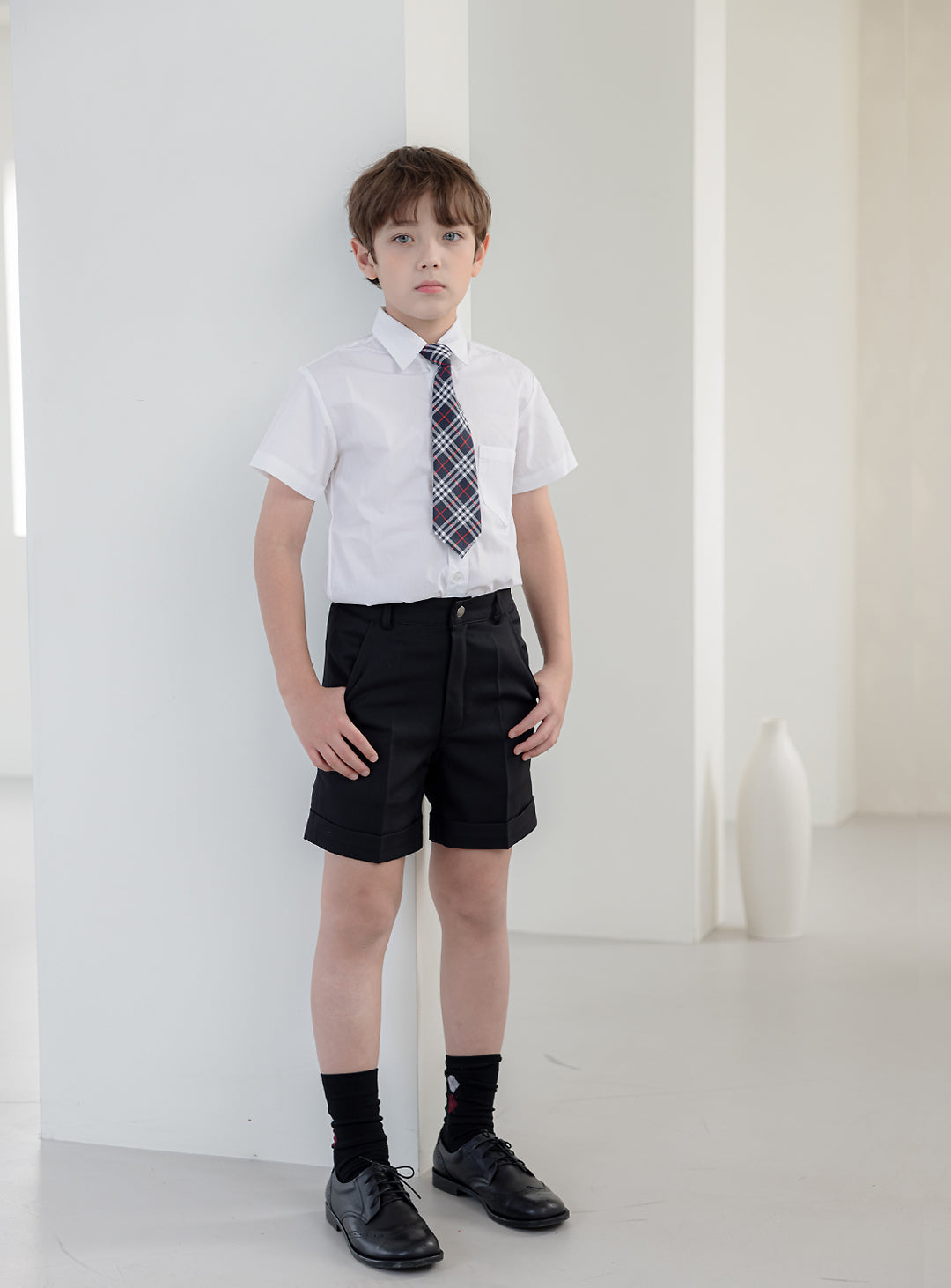 Argyle Navy Check Pattern Tie