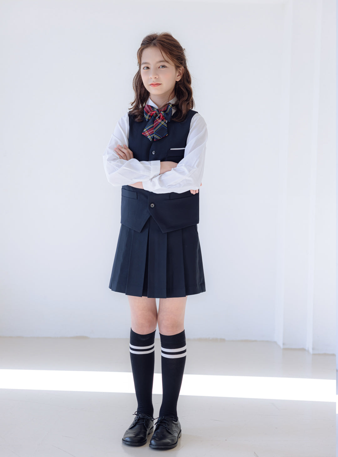 Navy Vest + Skirt 2 Piece Set (Vest, Skirt)