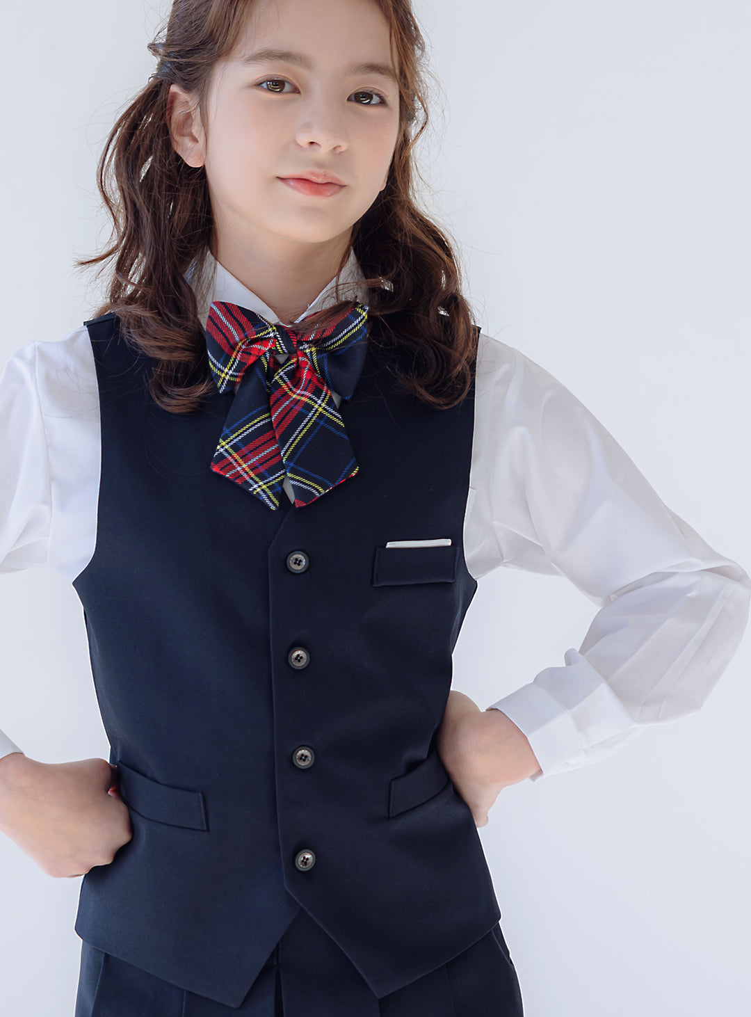 Navy Vest + Skirt 2 Piece Set (Vest, Skirt)