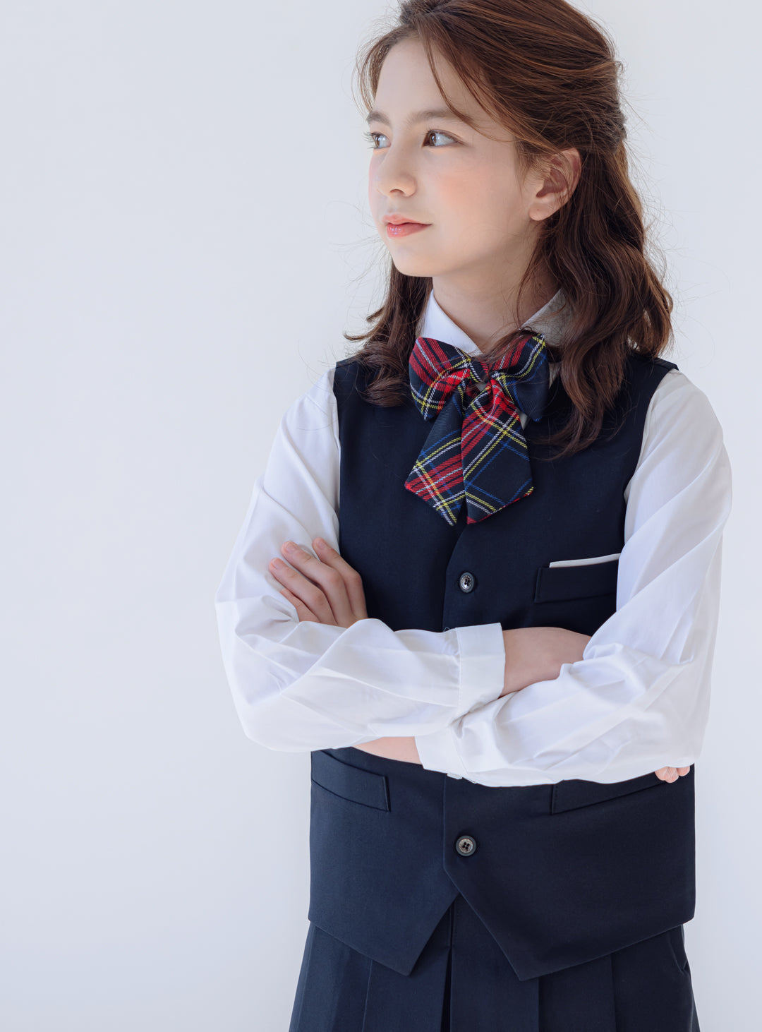 Navy Vest + Skirt 2 Piece Set (Vest, Skirt)