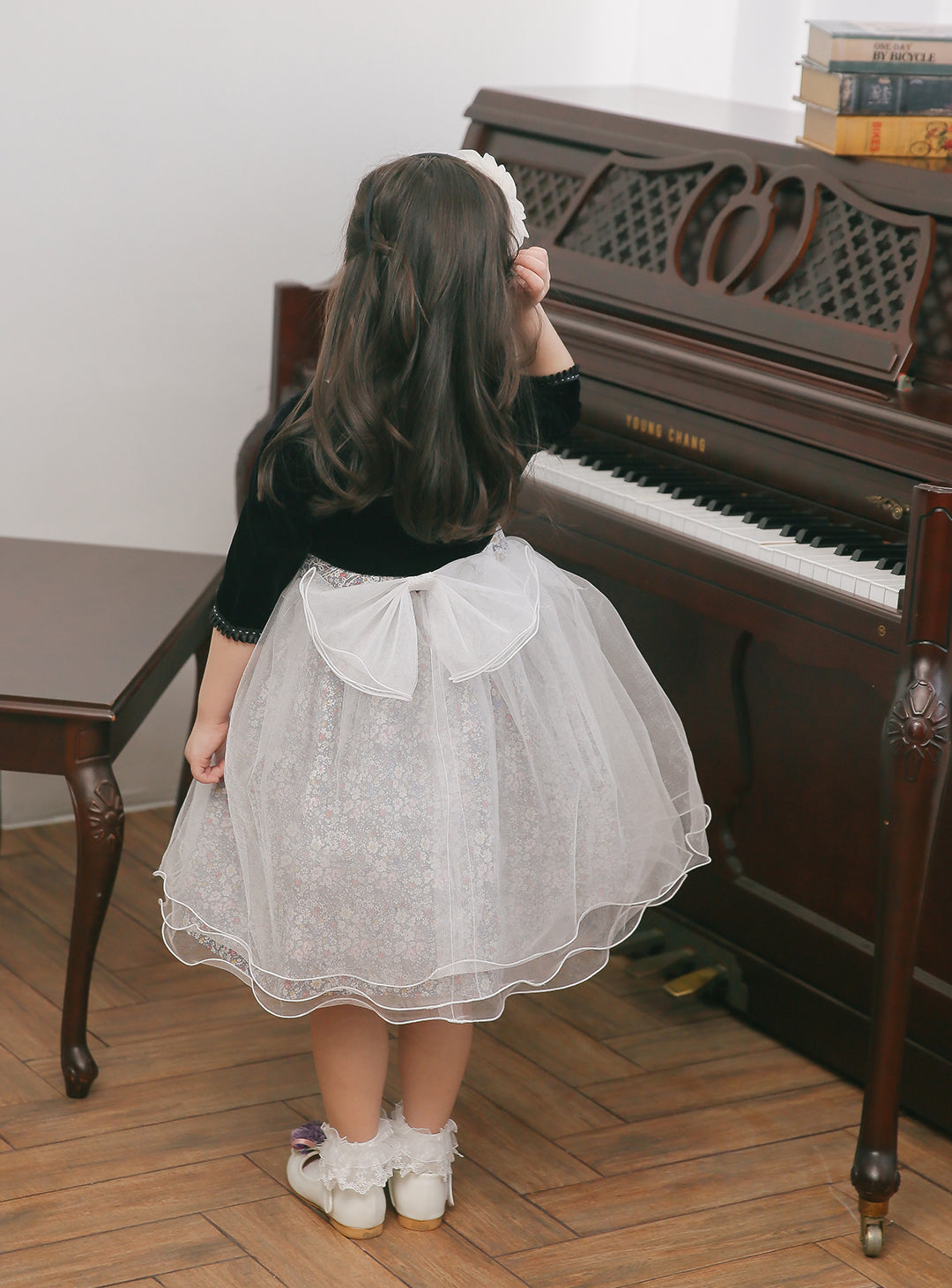 子供ドレス発表会・結婚式・おしゃれなDRESCCOのD-SU-130-15-ミニフラワーコットンチュールドレスの画像10