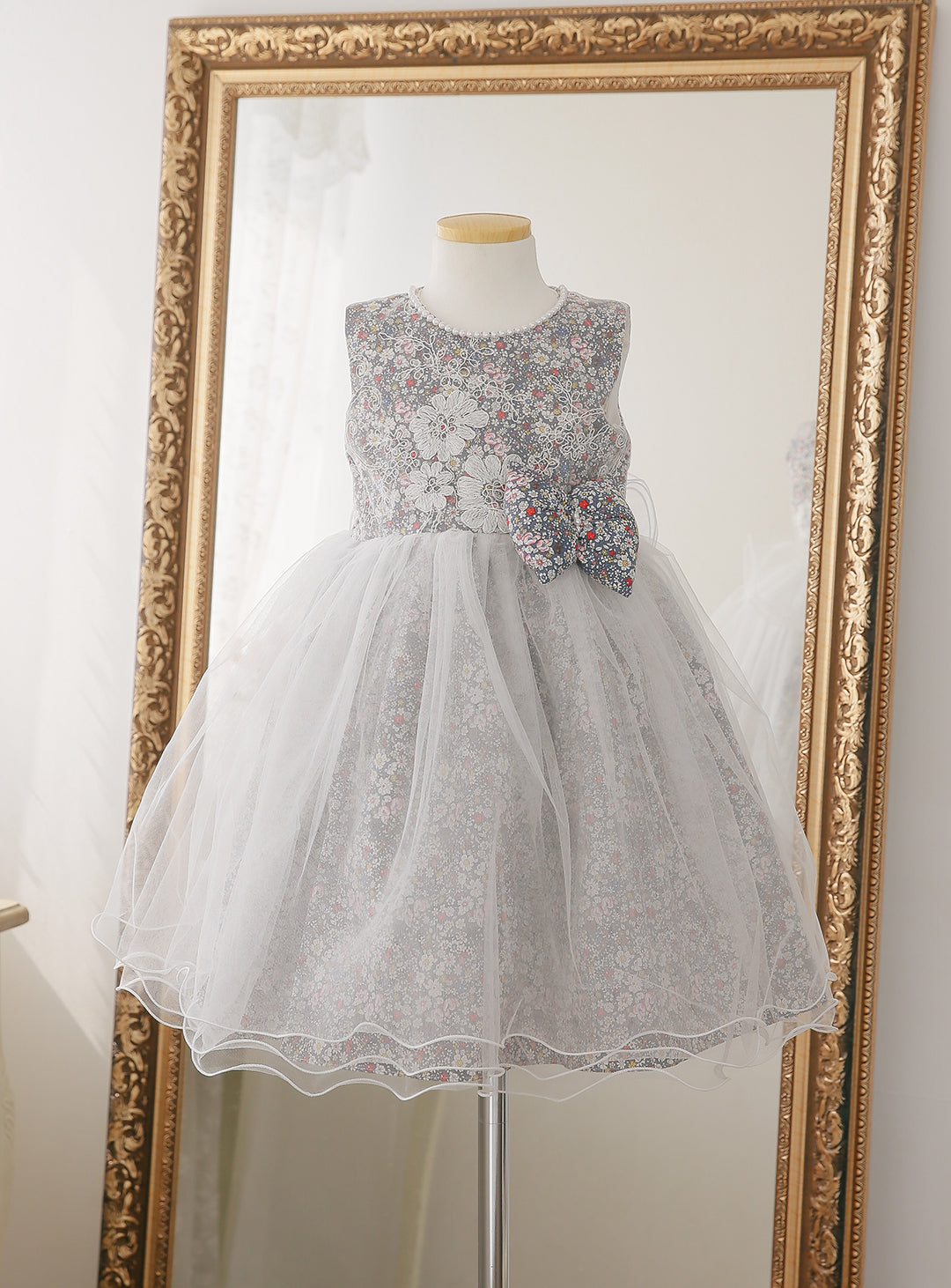 子供ドレス発表会・結婚式・おしゃれなDRESCCOのD-SU-130-17-ミニフラワーコットンチュールドレスの画像12