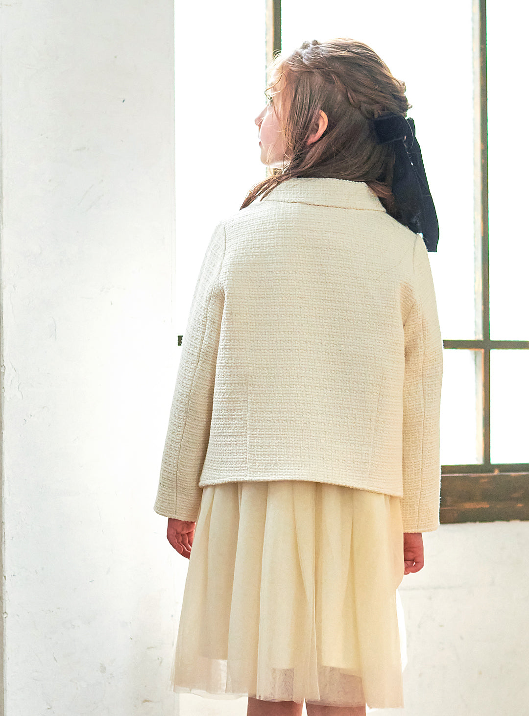 K8106 - キッズ向けラウンドツイードジャケット