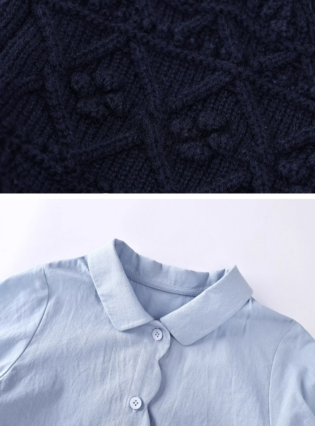 ニット×コットンワンピースセットアップ