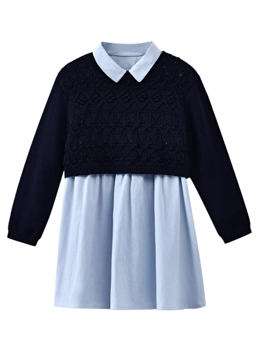 ニット×コットンワンピースセットアップ