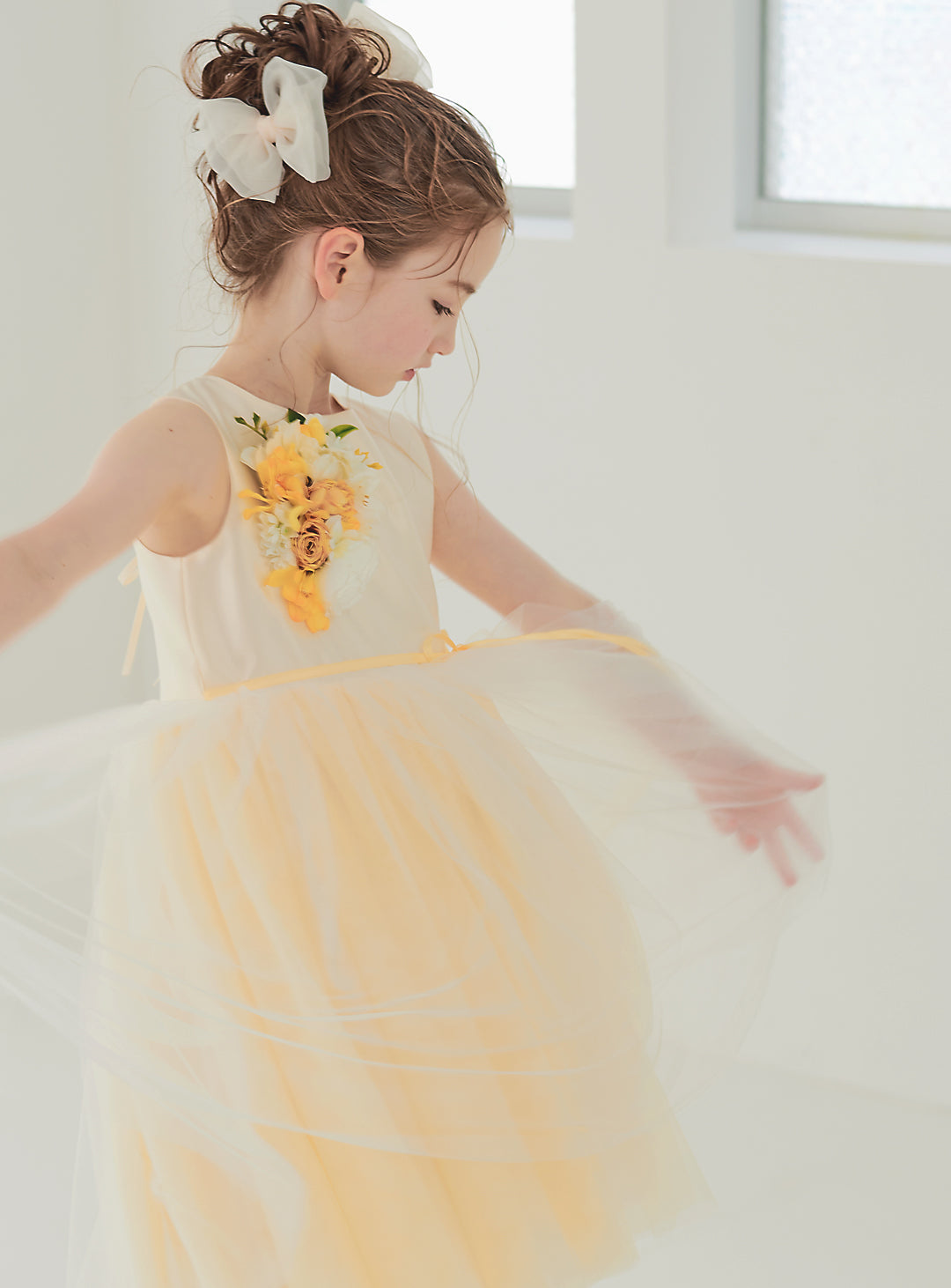子供ドレス発表会・結婚式・おしゃれなDRESCCOのキャサリンブーケコサージュイエロードレスの画像10