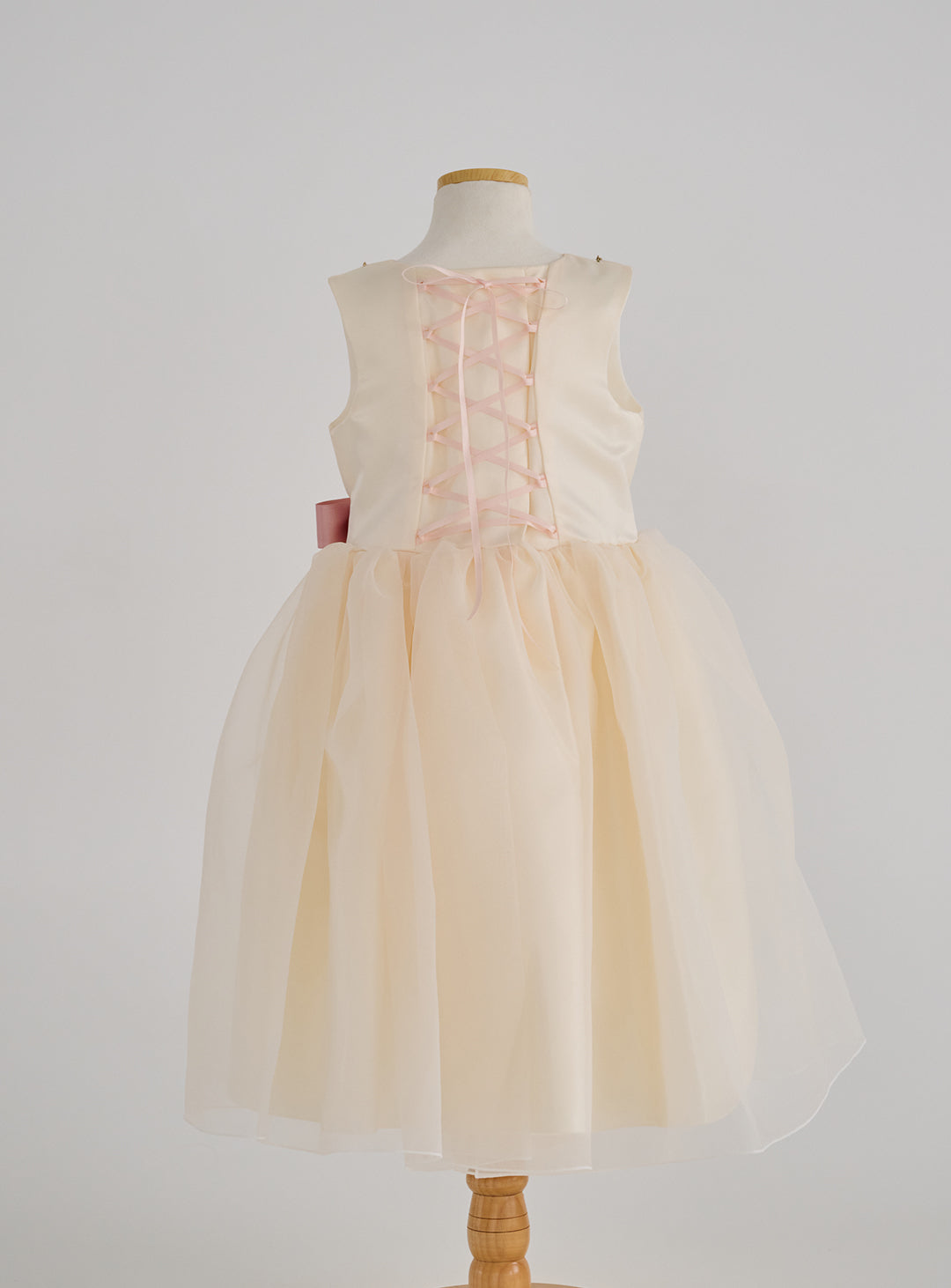 子供ドレス発表会・結婚式・おしゃれなDRESCCOのエレボスアイボリードレス(ピンク)の画像20