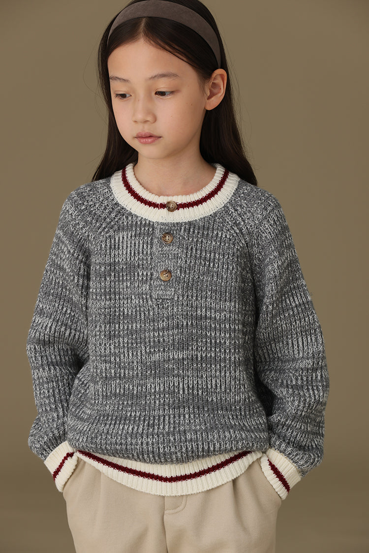子どもおしゃれ着・スマートカジュアル COCO MODERNのK316 - ハーフボタンバイカラーウール混ニットの画像(7)