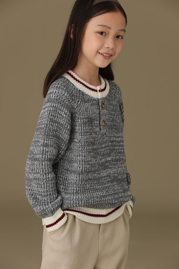 子どもおしゃれ着・スマートカジュアル COCO MODERNのK316 - ハーフボタンバイカラーウール混ニットの画像(8)