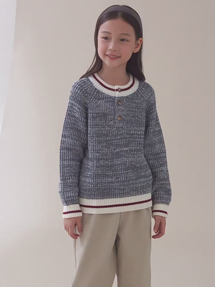 子どもおしゃれ着・スマートカジュアル COCO MODERNのK316 - ハーフボタンバイカラーウール混ニットの画像(20)