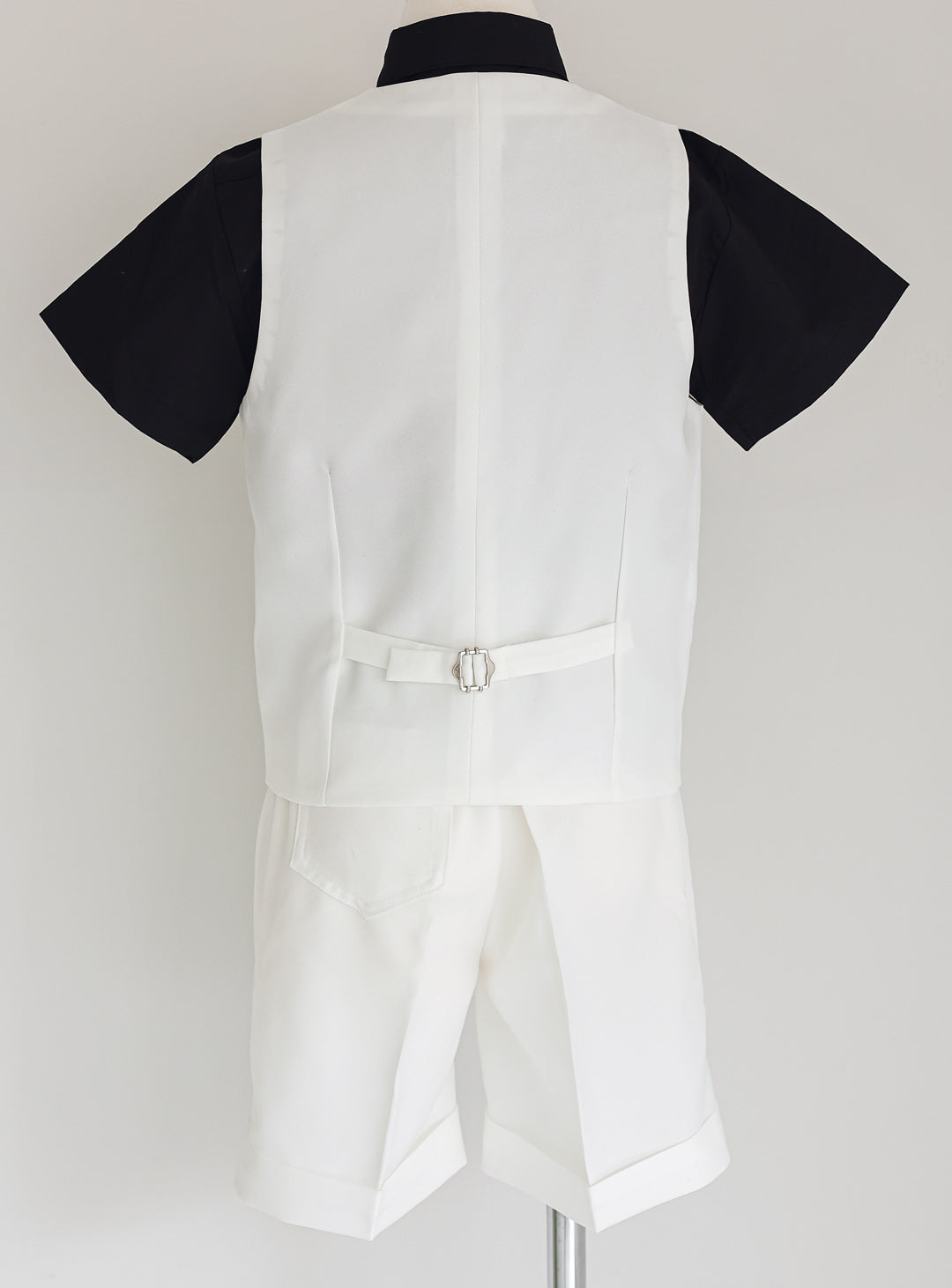 White Vest Black Pants 2 Piece Set (Vest, Pants)