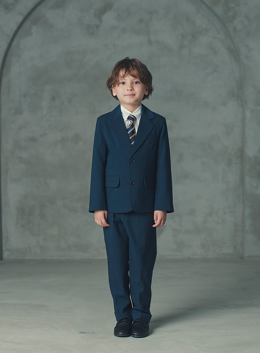 エドワードネイビーウール混スーツセット(ジャケット、長ズボン)