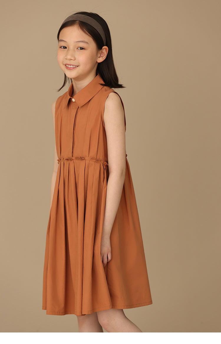 K5032 - Shirred sleeveless shirt dress