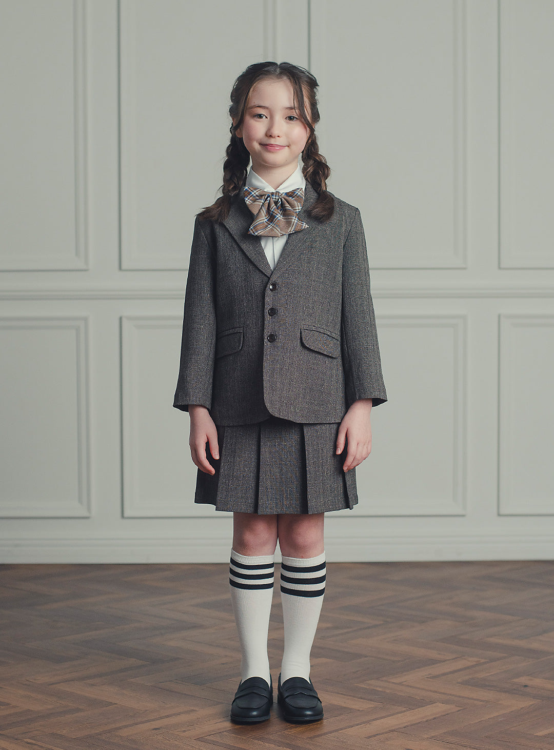 バードブラウンスカートスーツ2ピースセット(ジャケット、スカート)