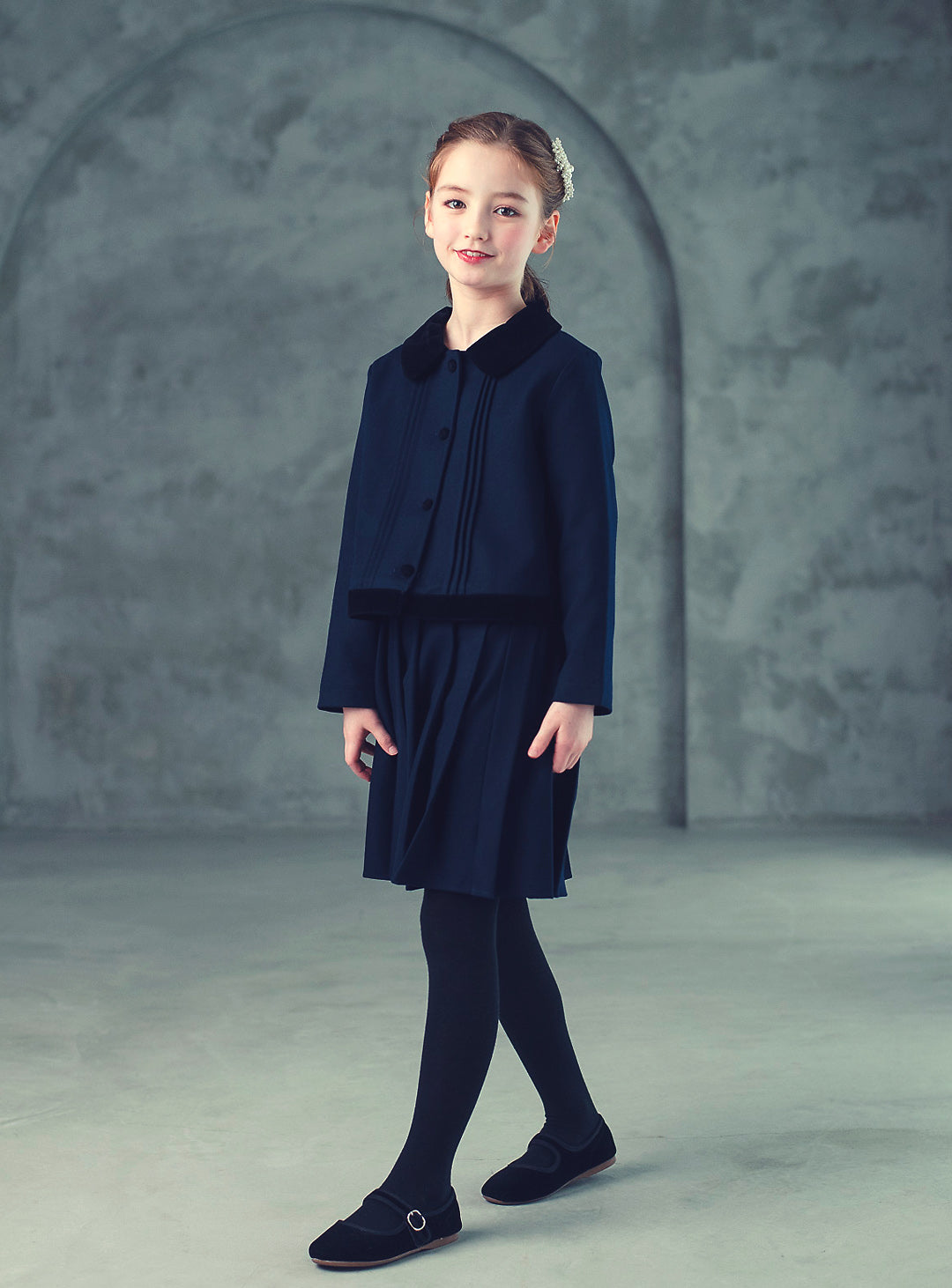 K12064 - Velvet point skirt suit set-up