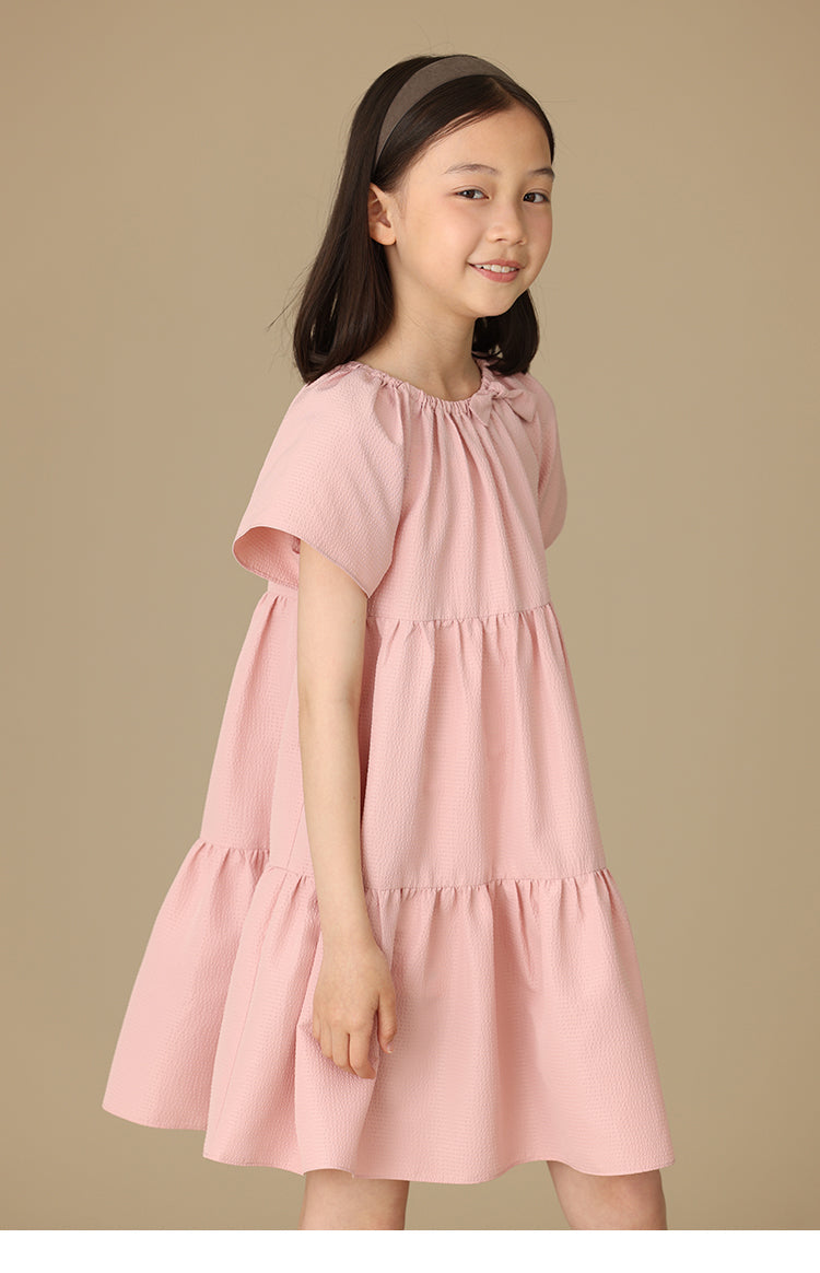 K5049 - Baby pink tiered dress