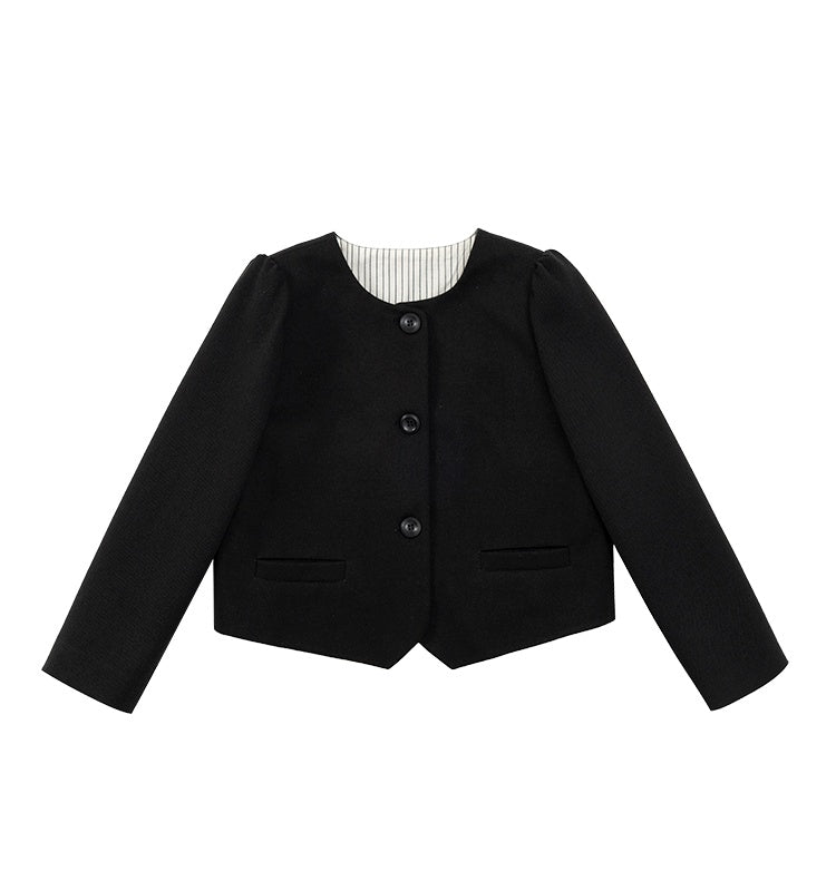 K9057 - Black French short jacket