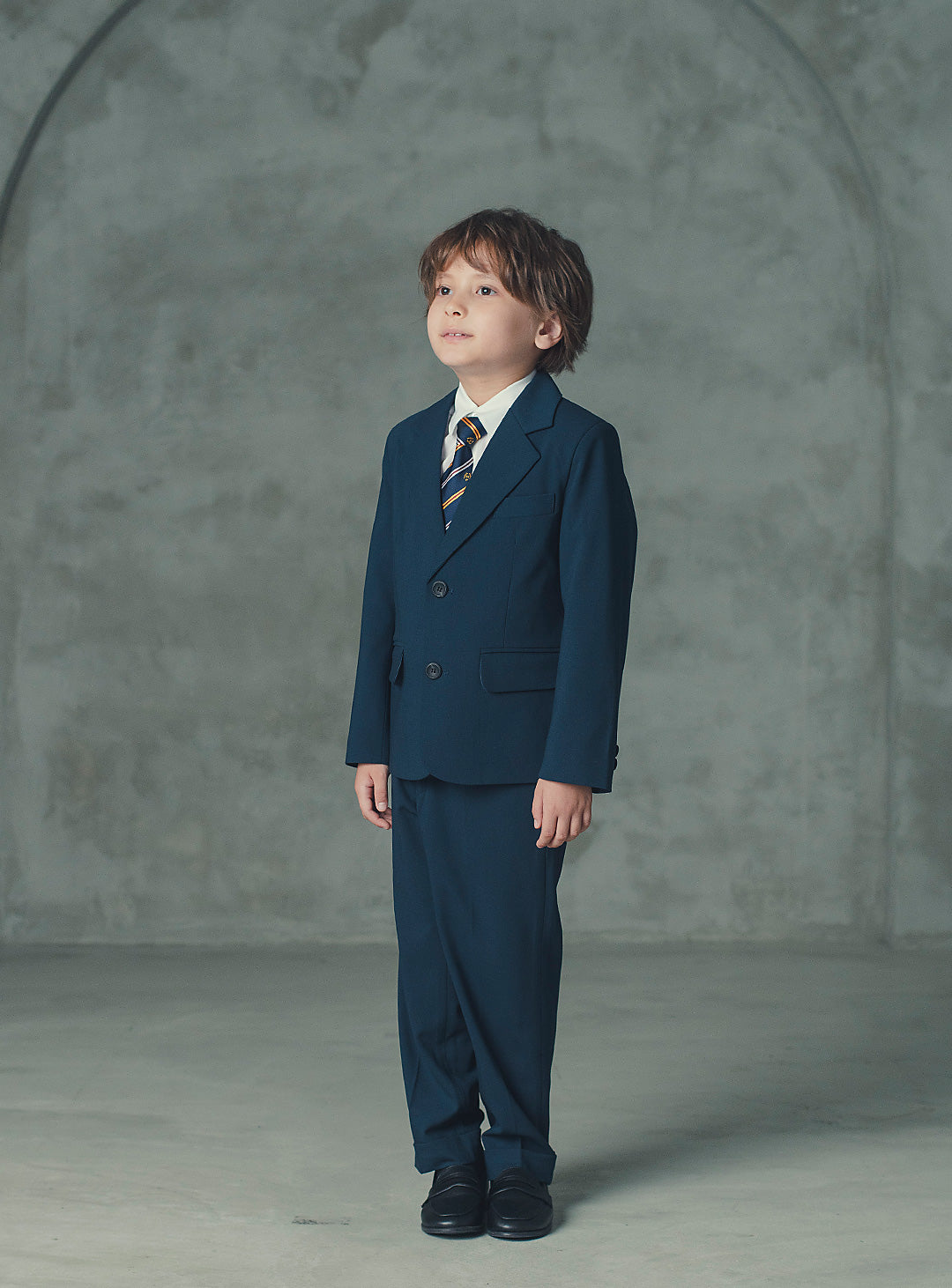 エドワードネイビーウール混スーツセット(ジャケット、長ズボン)