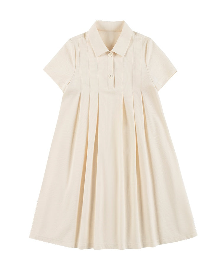 K6019 - Classic turtle neck ivory dress