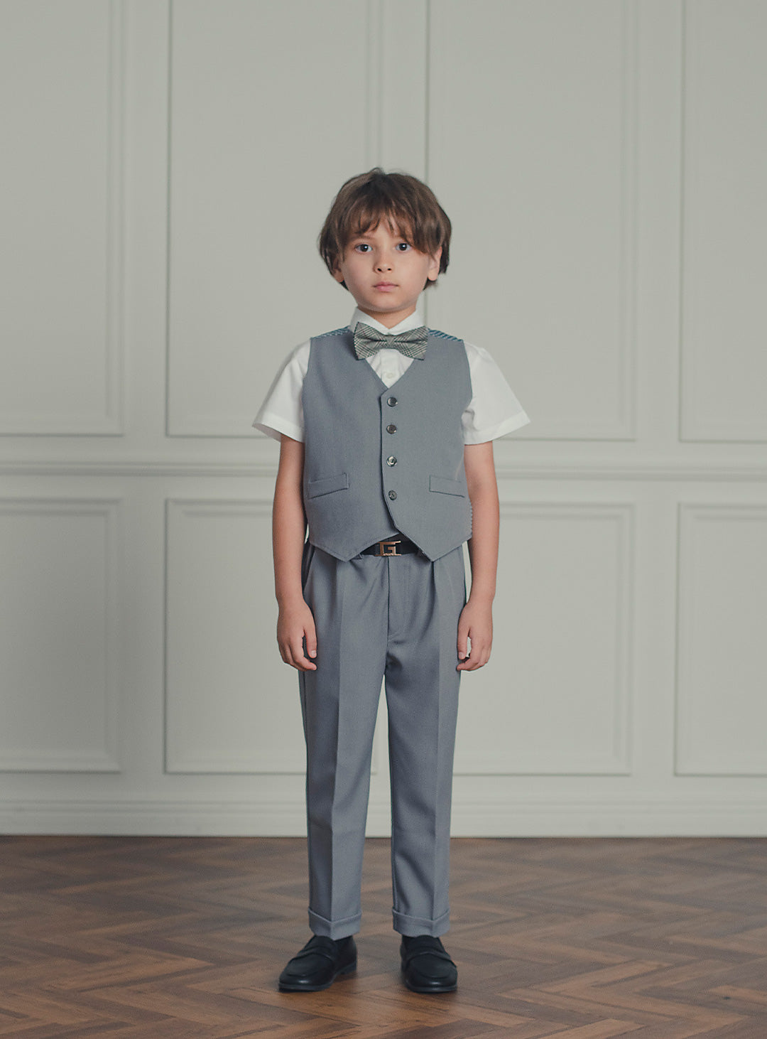 アーサーライトグレーベストスーツセット(ベスト、長ズボン)