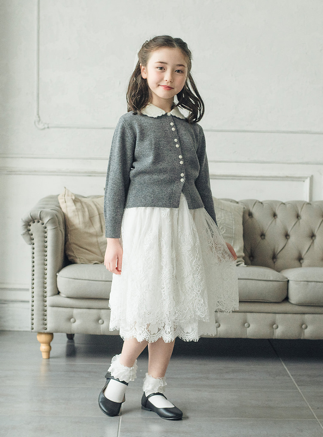 ウールホワイトカラーセーター