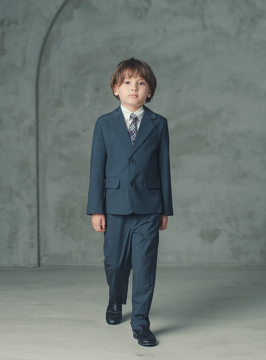 アレックスチャコールウール混スーツセット(ジャケット、長ズボン)