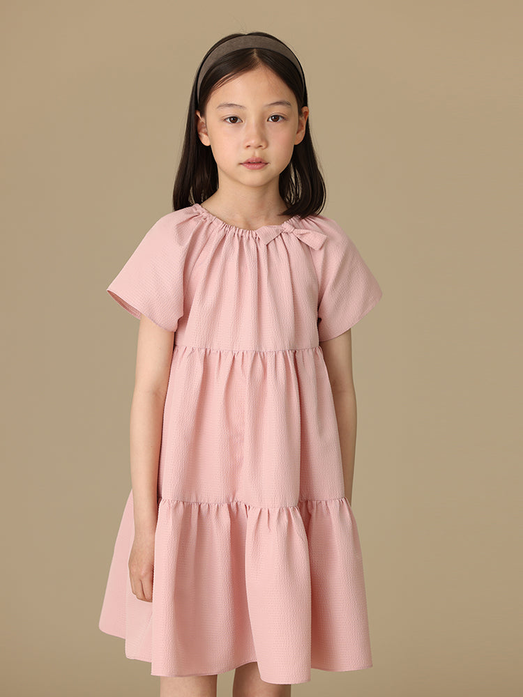 K5049 - Baby pink tiered dress