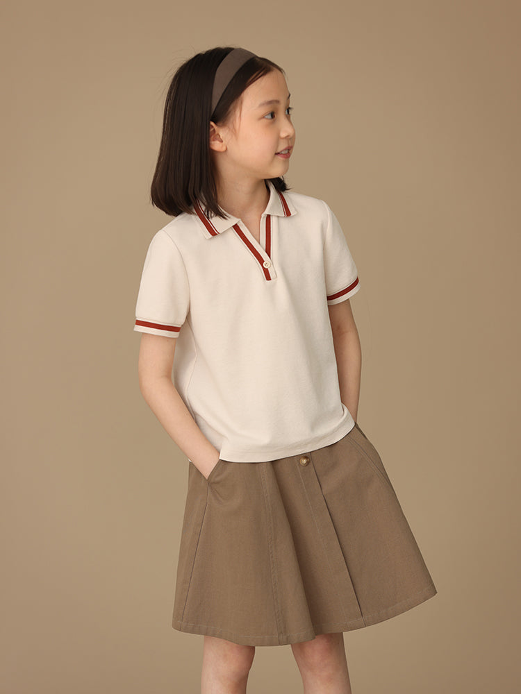 K5030 - Brown A-line skirt with pockets