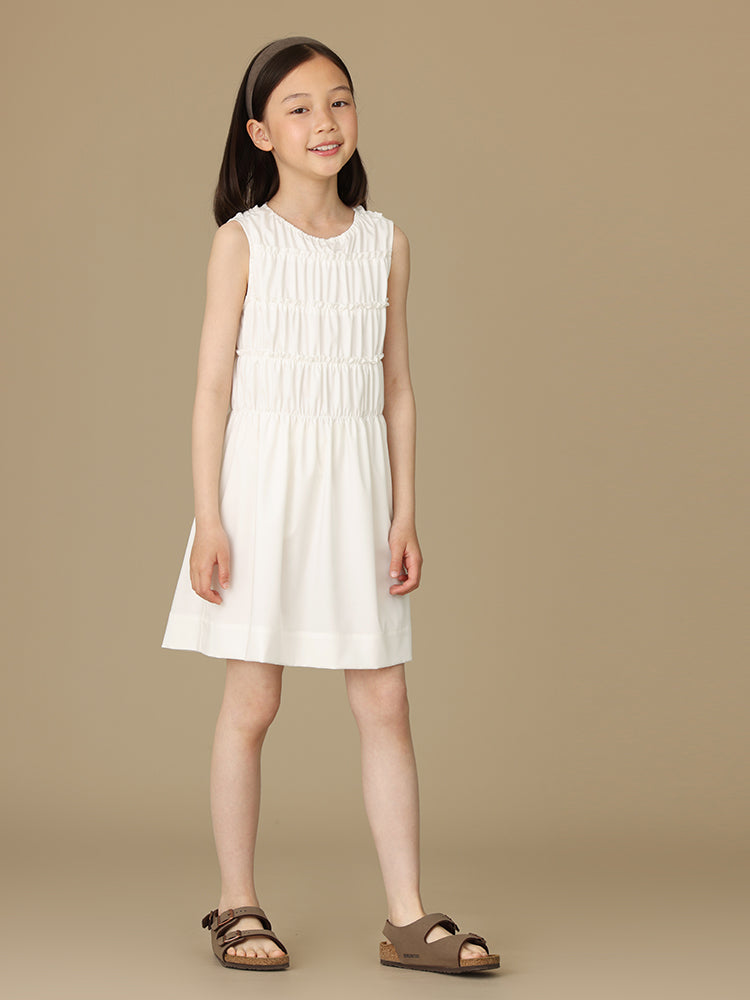 K6039 - Layered shirring sleeveless dress