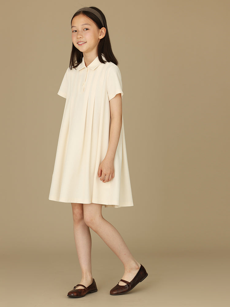 K6019 - Classic turtle neck ivory dress