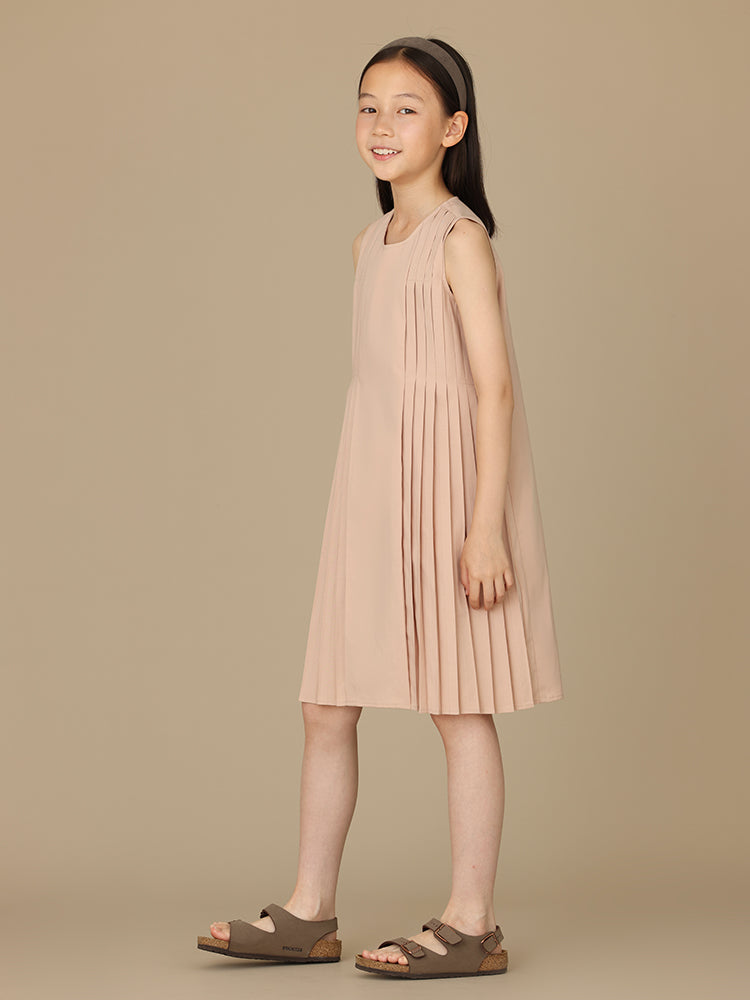 K6047 - Baby pink side pleated dress