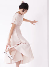 子供ドレス発表会・結婚式・おしゃれなDRESCCOのエドウィナゴールドピンクツーピースドレスの画像4