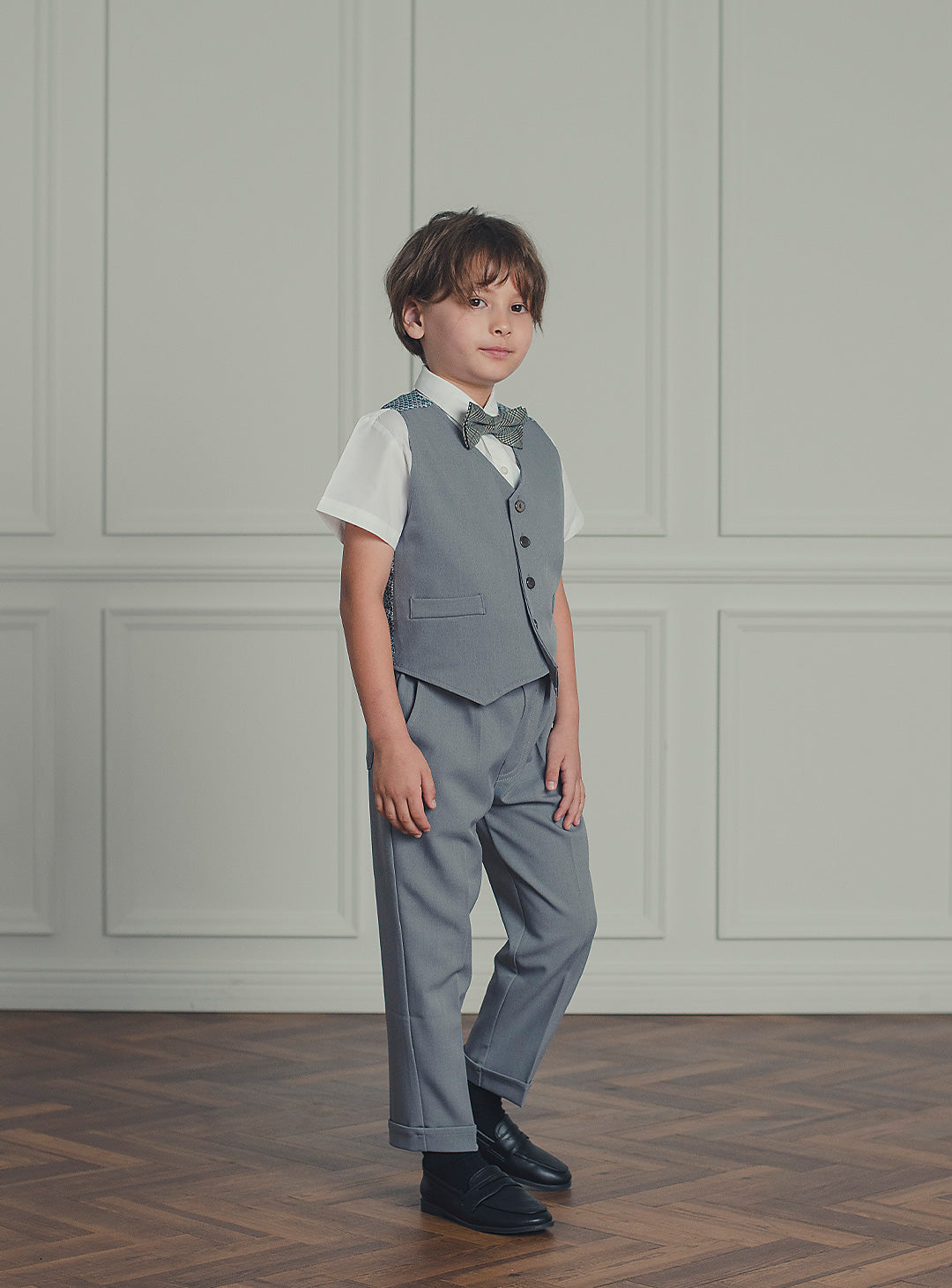 アーサーライトグレーベストスーツセット(ベスト、長ズボン)