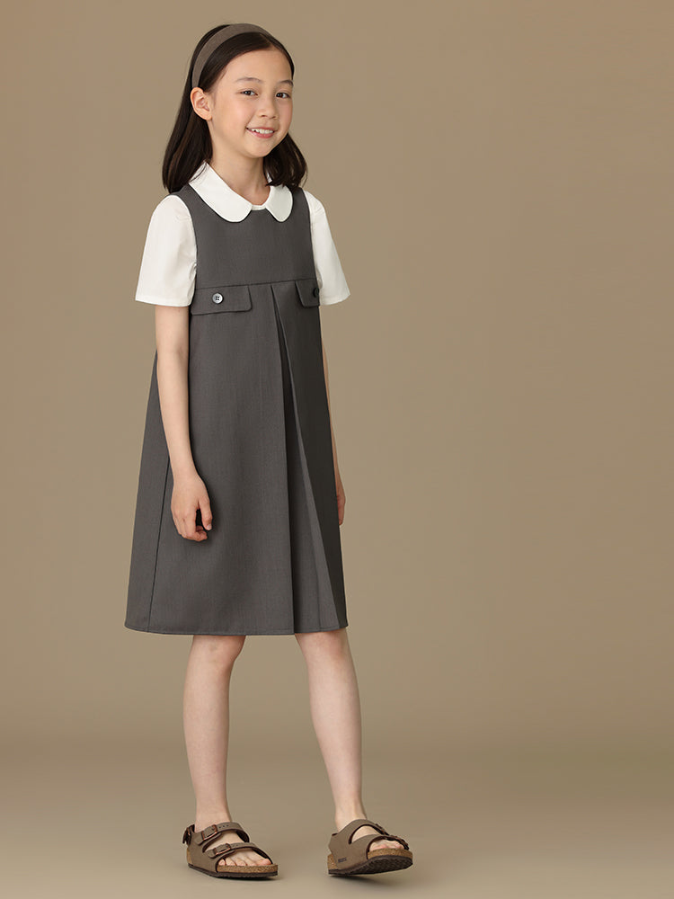 K5071 - Sleeveless dress with crinkle free buttons