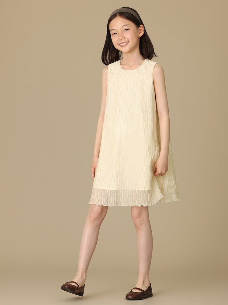 K5076 - Wrinkled sleeveless A-line dress