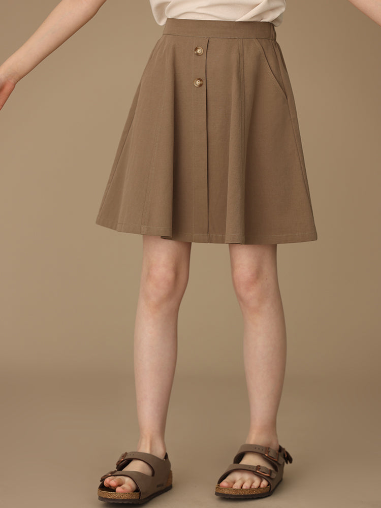 K5030 - Brown A-line skirt with pockets