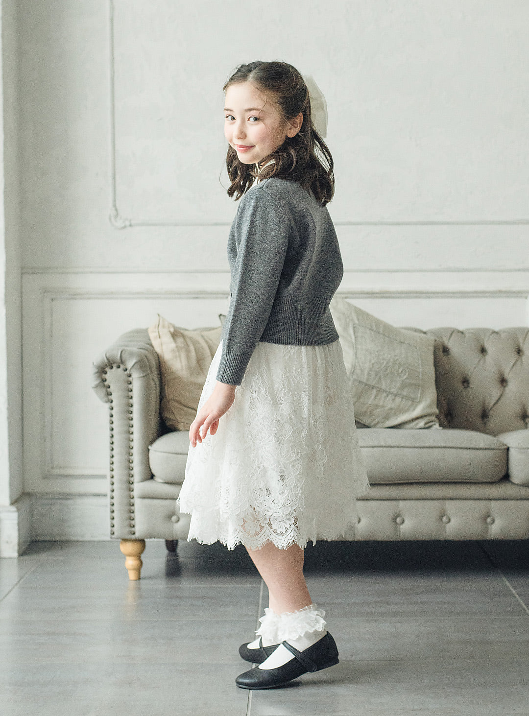 ウールホワイトカラーセーター